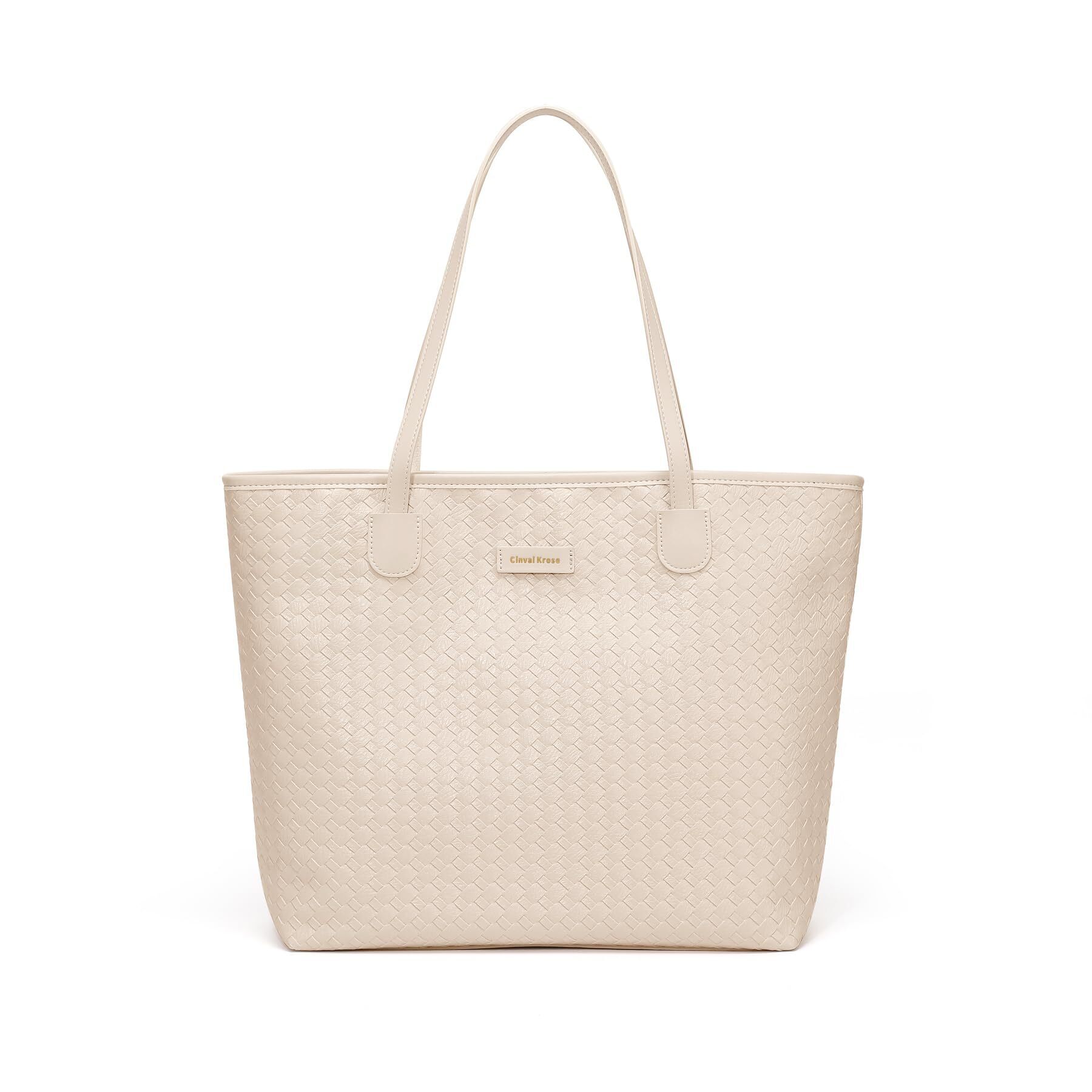 3353 Leather Tote Bag , Shoulder Tote Bag With Zipper, Woven Pattern Large